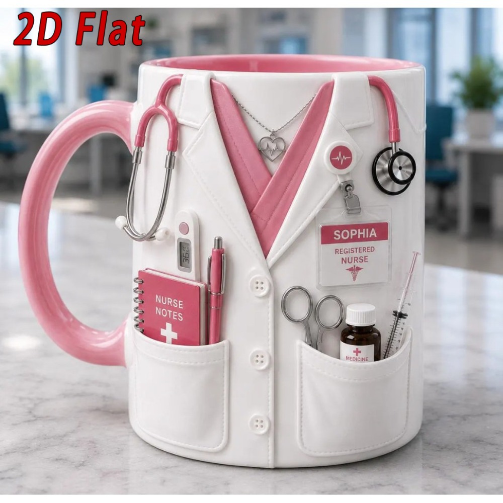 Coffee Tea Name - Kişiye Özel İsimli Hemşire Kupası 11oz