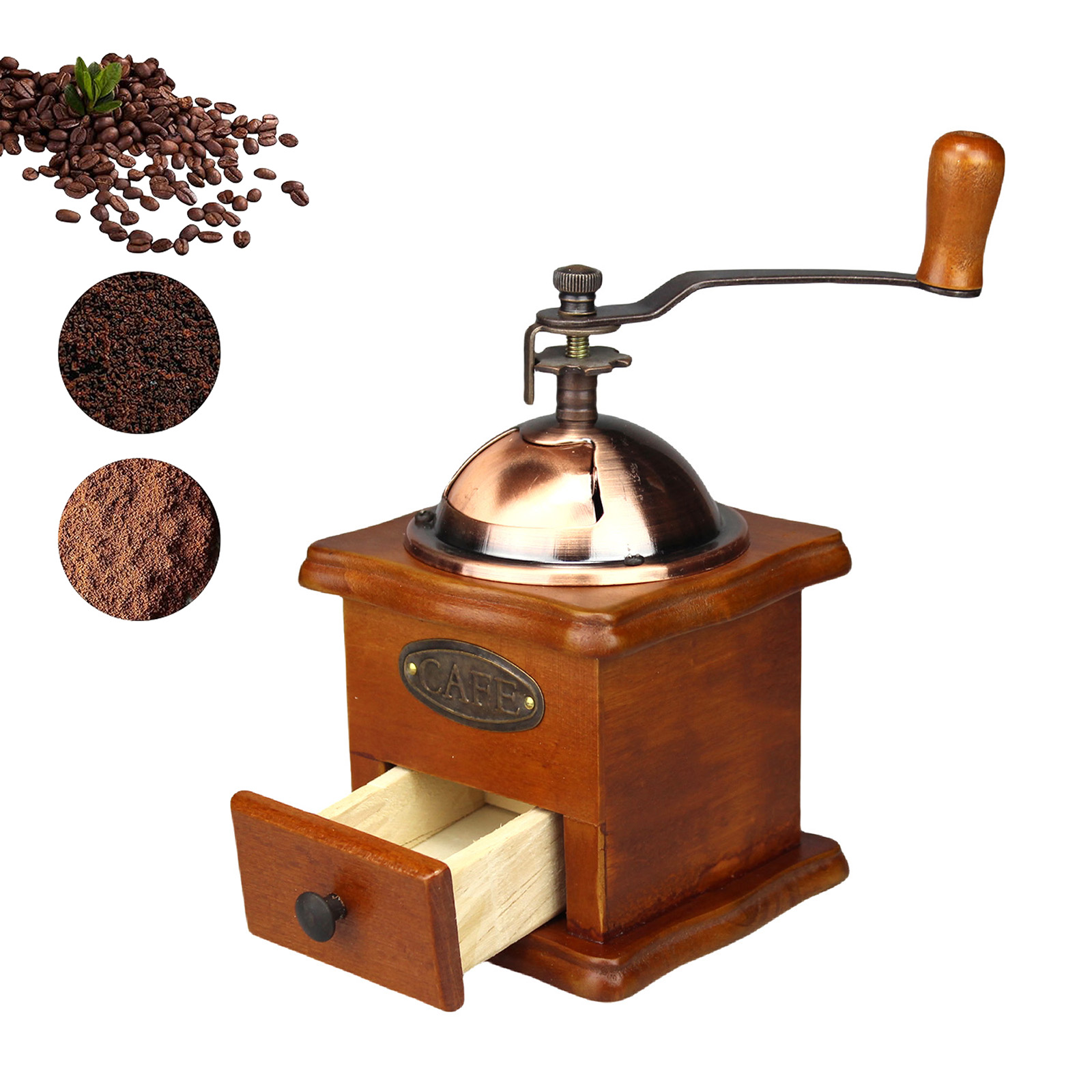Burr Hand Grinder - Antika El Tipi Kahve Öğütücü, Klasik