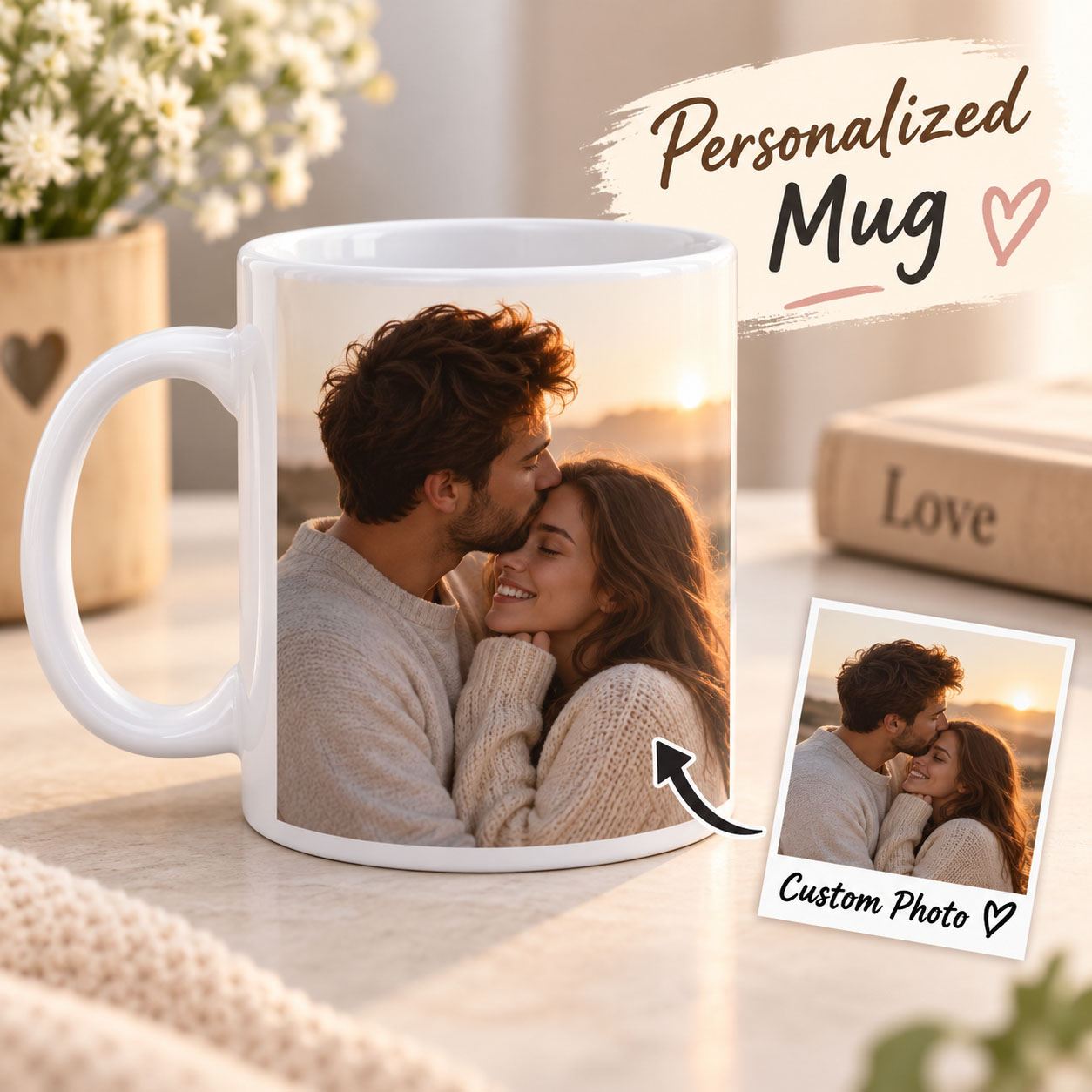 Coffee Tea Images - Kişiye Özel Fotoğraflı Kupa, İsim Yazılı,