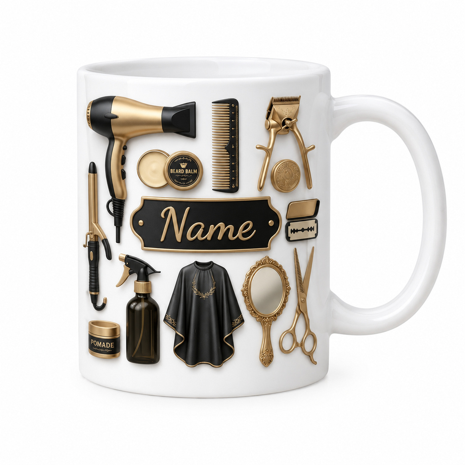 Coffee Tea Name - Kişiye Özel Berber Temalı Kahve Kupası,