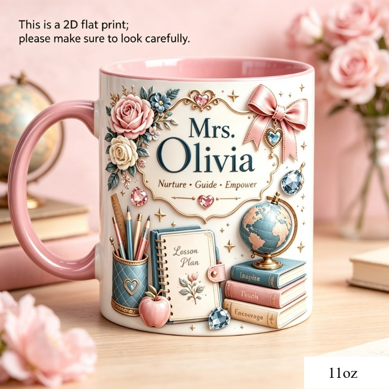 Coffee Tea Name - Kişiye Özel Tasarımlı, Öğretmen Temalı Seramik